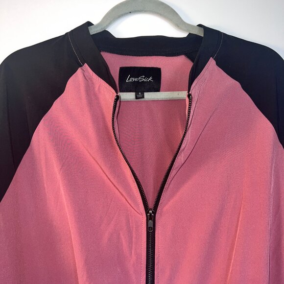 Mauve Color Block Bomber Jacket and Shorts - Picture 3 of 10